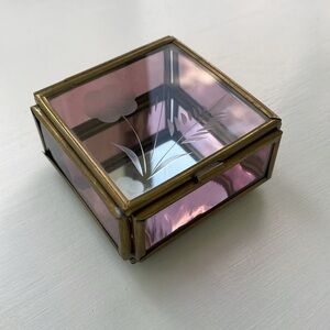 Via Vermont glass trinket box